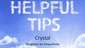  Presentation with cloud - Theme with helpful tips cloud word background and a light blue colored foreground
