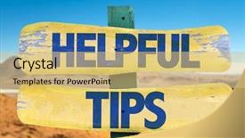  Presentation with desert - Audience pleasing presentation design consisting of helpful tips sign with desert backdrop and a yellow colored foreground