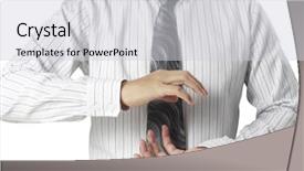  Presentation with helping hand - Slides featuring helping a hand in business background and a light gray colored foreground