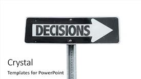  Presentation with direction - Slide deck with helping accomplish plan - decisions direction sign isolated background and a white colored foreground