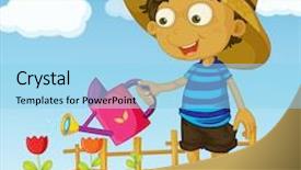  Presentation with helping - Presentation design consisting of helping at home concept - eps background and a light blue colored foreground