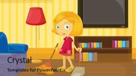  Presentation with portfolio - Slide set with helping at home concept - eps background and a gold colored foreground