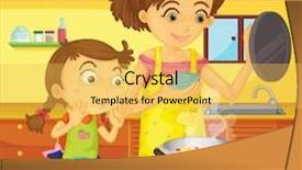  Presentation with helping - Presentation theme consisting of helping at home concept - eps background and a yellow colored foreground