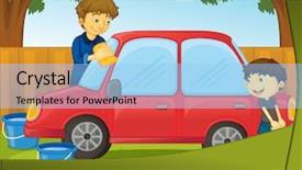  Presentation with helping - Beautiful slide set featuring helping at home concept - eps backdrop and a light blue colored foreground