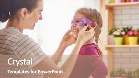  Presentation with mother child - Theme consisting of preparing for a costume party background and a coral colored foreground