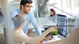  Presentation with lord help - Theme having helping coworkers - help of coworker background and a light blue colored foreground