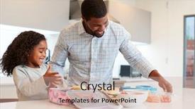  Presentation with helping - Colorful presentation design enhanced with helping father to make healthy backdrop and a soft green colored foreground