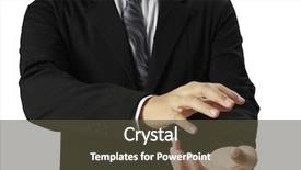  Presentation with helping hand - PPT theme enhanced with helping hand in business man background and a tawny brown colored foreground