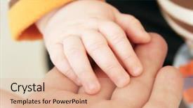  Presentation with helping hand - Cool new slide set with helping hand backdrop and a coral colored foreground