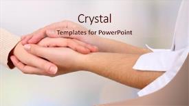  Presentation with medical hand - Presentation design consisting of helping hands nursing - medical doctor holding hand background and a lemonade colored foreground