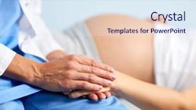  Presentation with pregnant - Slides with helping hands nursing - pray for the pregnant background and a sky blue colored foreground