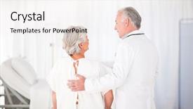  Presentation with walk - Cool new presentation theme with helping his patient to walk backdrop and a  colored foreground