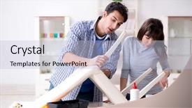  Presentation with broken home - Amazing theme having helping husband to repair broken backdrop and a light blue colored foreground