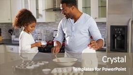  Presentation with black men - Presentation consisting of helping men - black dad and young daughter background and a gray colored foreground