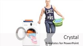  Presentation with helping man - Audience pleasing slide deck consisting of helping men - full length portrait backdrop and a white colored foreground