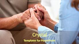  Presentation with helping hands - Cool new theme with helping men - senior man hands backdrop and a tawny brown colored foreground