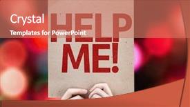  Presentation with colorful fancy carp fish koi - Amazing PPT theme having helping needy - help me card with colorful backdrop and a coral colored foreground