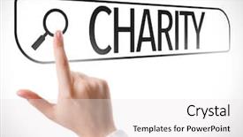  Presentation with autobiography biography written in search - Amazing PPT theme having helping poor - charity written in search bar backdrop and a white colored foreground