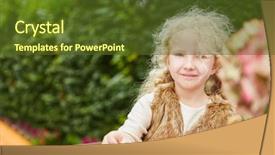  Presentation with helping - Slide set featuring helping put table in garden background and a tawny brown colored foreground