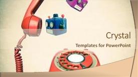  Presentation with chat - Beautiful slide deck featuring helping robot - vintage phone oan chat bot backdrop and a cream colored foreground