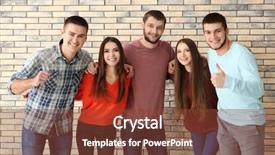  Presentation with people unity - Audience pleasing presentation theme consisting of helping students achieve - group of young people standing backdrop and a  colored foreground