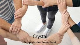  Presentation with hands holding - Slides enhanced with helping students achieve - people holding hands together closeup background and a  colored foreground