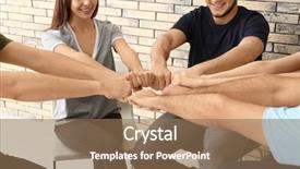  Presentation with people unity - Beautiful slides featuring helping students achieve - people putting fists together indoors backdrop and a coral colored foreground