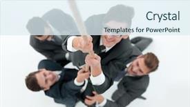  Presentation with team leader - PPT layouts featuring helping the leader to climb background and a  colored foreground