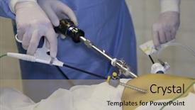 Presentation with laparoscopic surgery - Audience pleasing slide set consisting of helping to doctor going surgery backdrop and a coral colored foreground