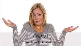  Presentation with triathlon run woman - Slides with helpless - unsuspecting woman shrugs shrug background and a light gray colored foreground