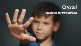  Presentation with children abuse - PPT layouts with helpless little boy abuse background and a dark gray colored foreground