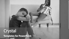  Presentation with alcohol white - Colorful presentation design enhanced with helpless little boy sitting backdrop and a gray colored foreground