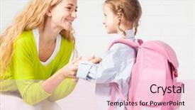  Presentation with child support - Amazing slide set having helps her daughter get ready backdrop and a lemonade colored foreground