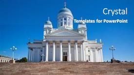  Presentation with finland - Theme featuring helsinki-cathedral-in-finland-summer background and a teal colored foreground