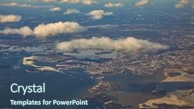  Presentation with air pollution and climate - Audience pleasing slide deck consisting of helsinki viewed from the air backdrop and a ocean colored foreground