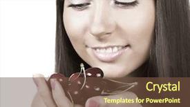  Presentation with cosmetics beauty cosmetic white - Presentation consisting of helth - beauty woman with cherries background and a tawny brown colored foreground