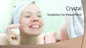  Presentation with clean - Amazing theme having helth - young beauty woman clean teeth backdrop and a  colored foreground