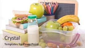  Presentation with back school education - Presentation theme with helth education - back to school with supply background and a soft green colored foreground