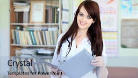  Presentation with medical education - Slides having helth education - medical theme doctor is studying background and a light blue colored foreground