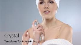  Presentation with health - Amazing presentation having helthcare - young and healthy young woman backdrop and a  colored foreground