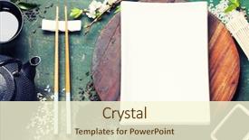  Presentation with asian food - Colorful presentation design enhanced with helthy - asian food background black iron backdrop and a cream colored foreground