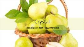  Presentation with white green - Slide deck enhanced with helthy - green pears in a basket background and a  colored foreground