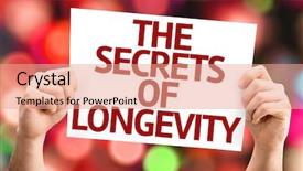  Presentation with colorful fancy carp fish koi - Amazing slides having helthy - secrets of longevity card backdrop and a coral colored foreground