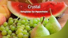  Presentation with sweet - Beautiful slide deck featuring helthy - summer fruits on table sweet backdrop and a crimson colored foreground