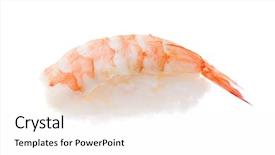  Presentation with prawn - Audience pleasing PPT theme consisting of helthy - traditional prawn sushi isolated backdrop and a  colored foreground