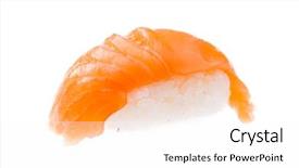  Presentation with sushi - Slide deck enhanced with helthy - traditional salmon sushi isolated background and a white colored foreground