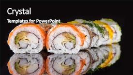  Presentation with hawker food many kind - Presentation consisting of helthy - various kind of sushi food background and a black colored foreground