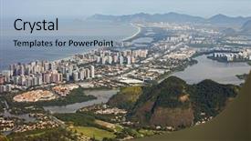  Presentation with neighborhood - Beautiful slide set featuring hemisphere - barra da tijuca neighborhood backdrop and a light blue colored foreground