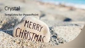  Presentation with merry christmas - PPT theme enhanced with hemisphere - closeup of a stone background and a light gray colored foreground