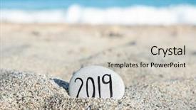  Presentation with new year 2019 - PPT theme featuring hemisphere - closeup of a stone background and a soft green colored foreground